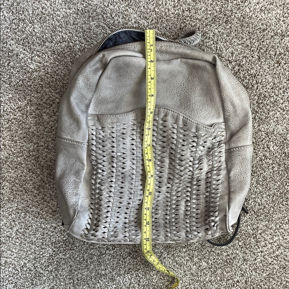 Gray Woven Leather Mini Backpack - Picture 5 of 5